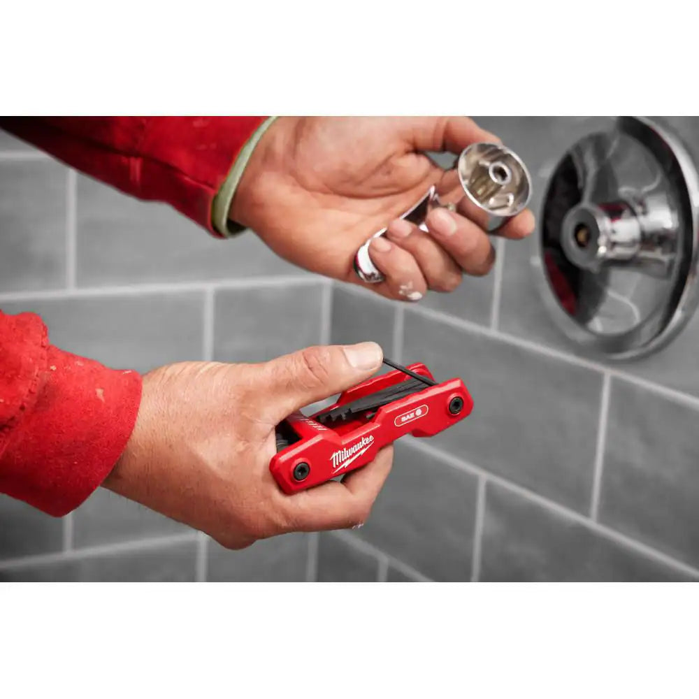 Folding SAE Hex Key (9-Piece) with Precision Screwdriver Set